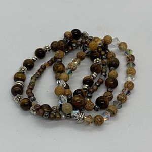 Brand new Stretch Mixed Natural Stone Bracelets. ( 4 individual bracelets )